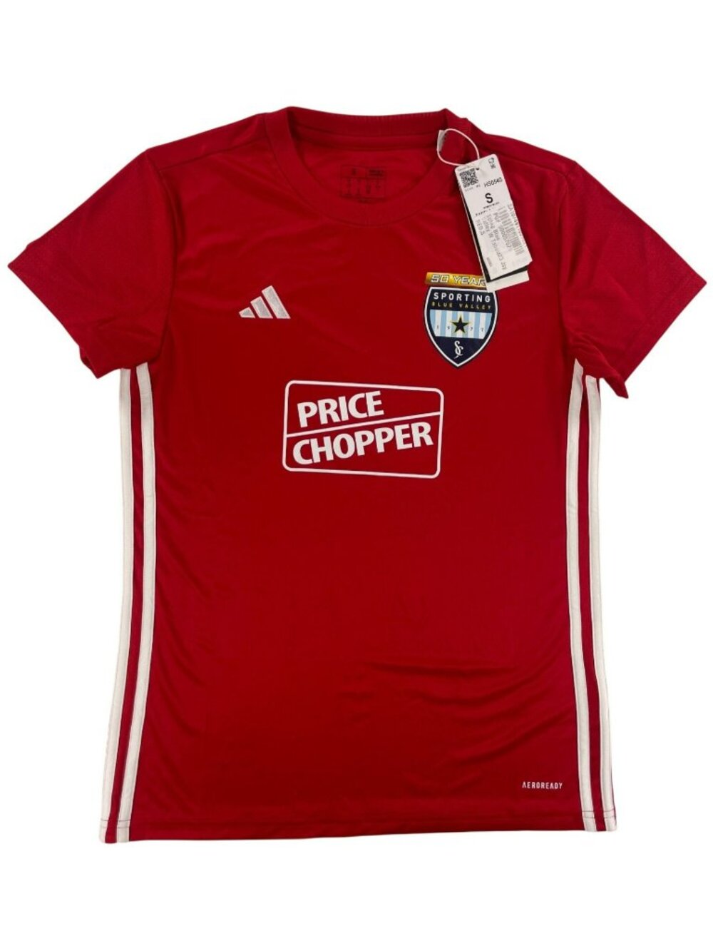 Adidas Aeroready Jersey Soccer Sporting Blue Valley 50 Years Red Jersey Wmn's S